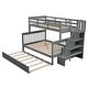 preview thumbnail 10 of 13, Space-Efficient Multifunctional Twin-Over-Full Bunk Bed with Twin size Trundle,Storage