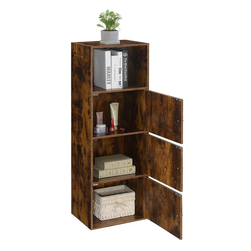3 Door Storage Cabinet with Shelf - Home Organization Unit for Entryway, Office, Bathroom