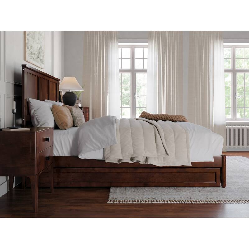 Felicity Platform Bed with Panel Footboard and Twin XL Trundle