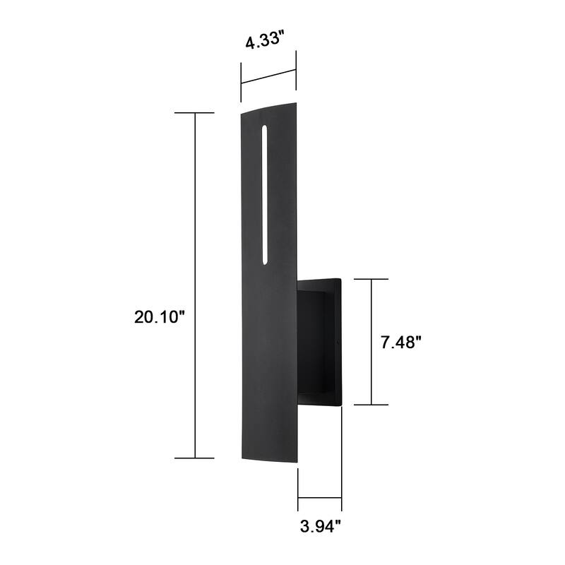 Matte Black Integrated LED Outdoor Wall Sconce