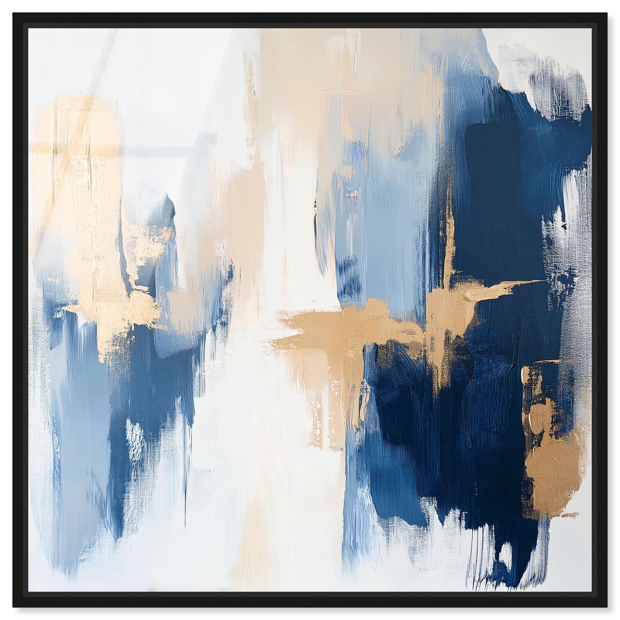 Tranquil Blue Depths II AbstractFramed Acrylic Wall Art by Art Remedy