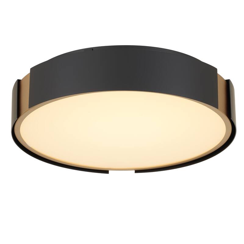 Ember 13" Matte Black Brass LED Flush Mount Ceiling Light