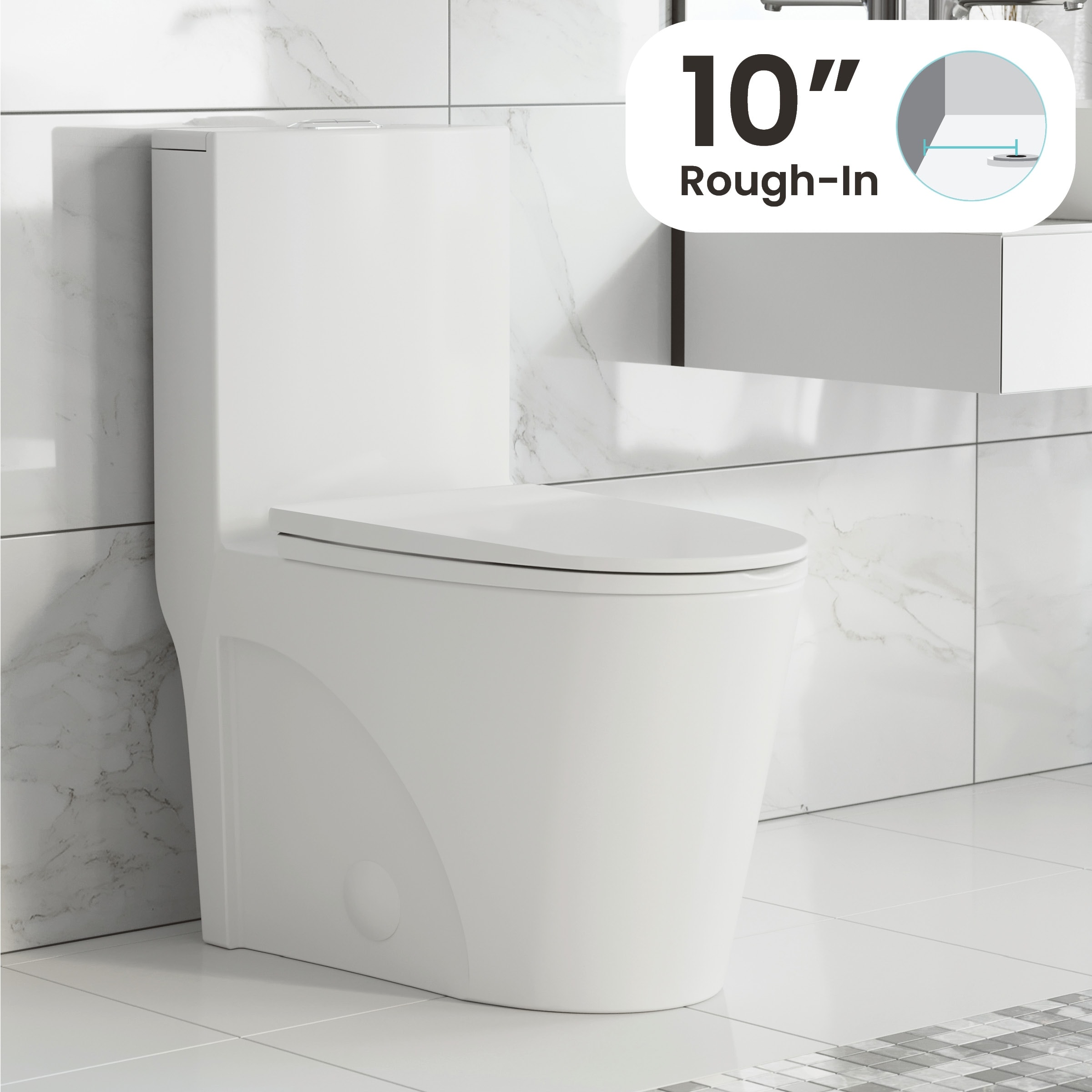 St. Tropez One Piece Elongated Toilet Dual Vortex Flush 1.1/1.6 gpf with 10" Rough In