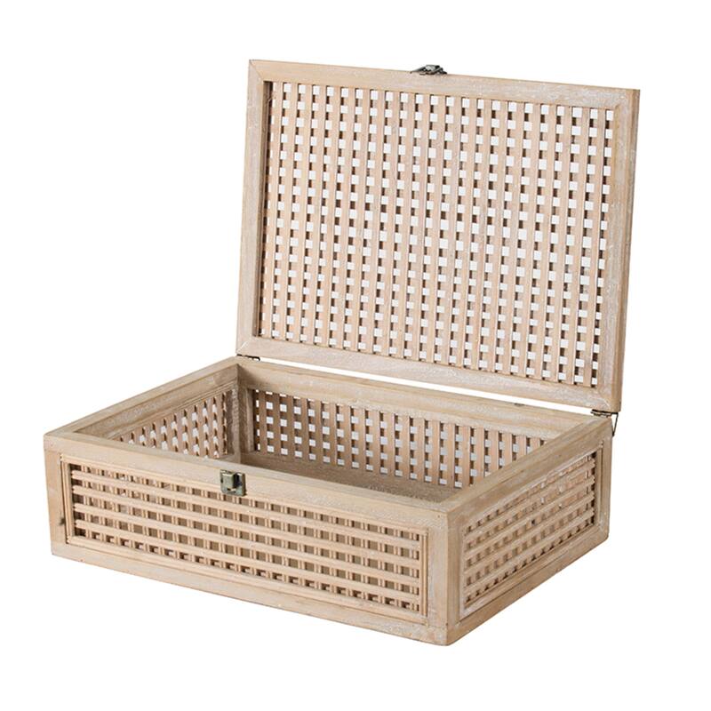 Woven Bamboo Decorative Box - 18.5" - Brown