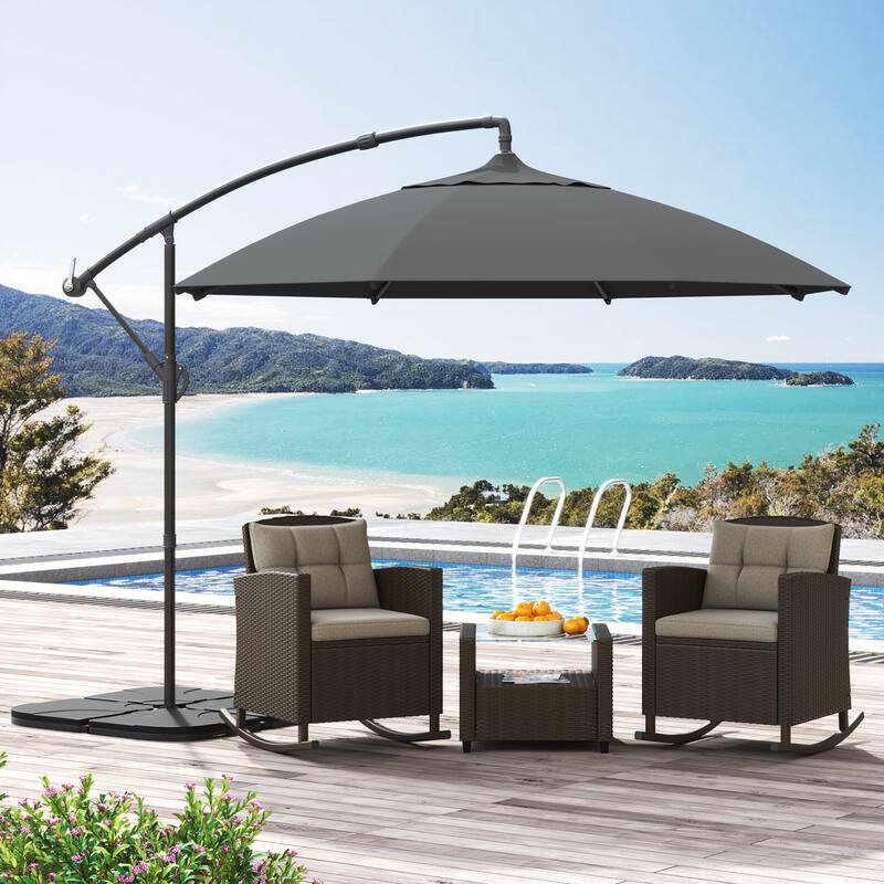 Corvus Vera 10-foot Offset Cantilever Hanging Canopy Patio Umbrella