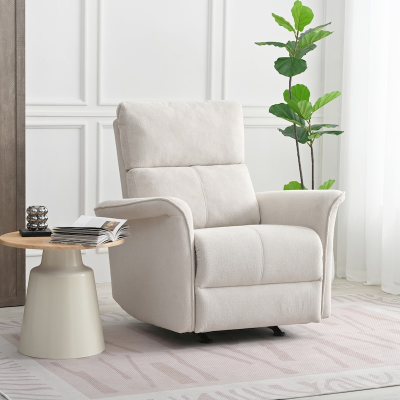 Manual Rocker Recliner Chair for Adults,Manual Rocking Glider Recliner for Small Spaces,Fabric Nursery Chair