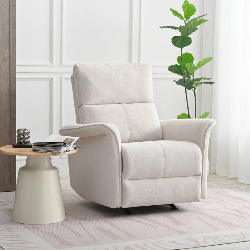 Rocker Recliner Chair - Manual Glider for Small Spaces, Nursery & Living Room