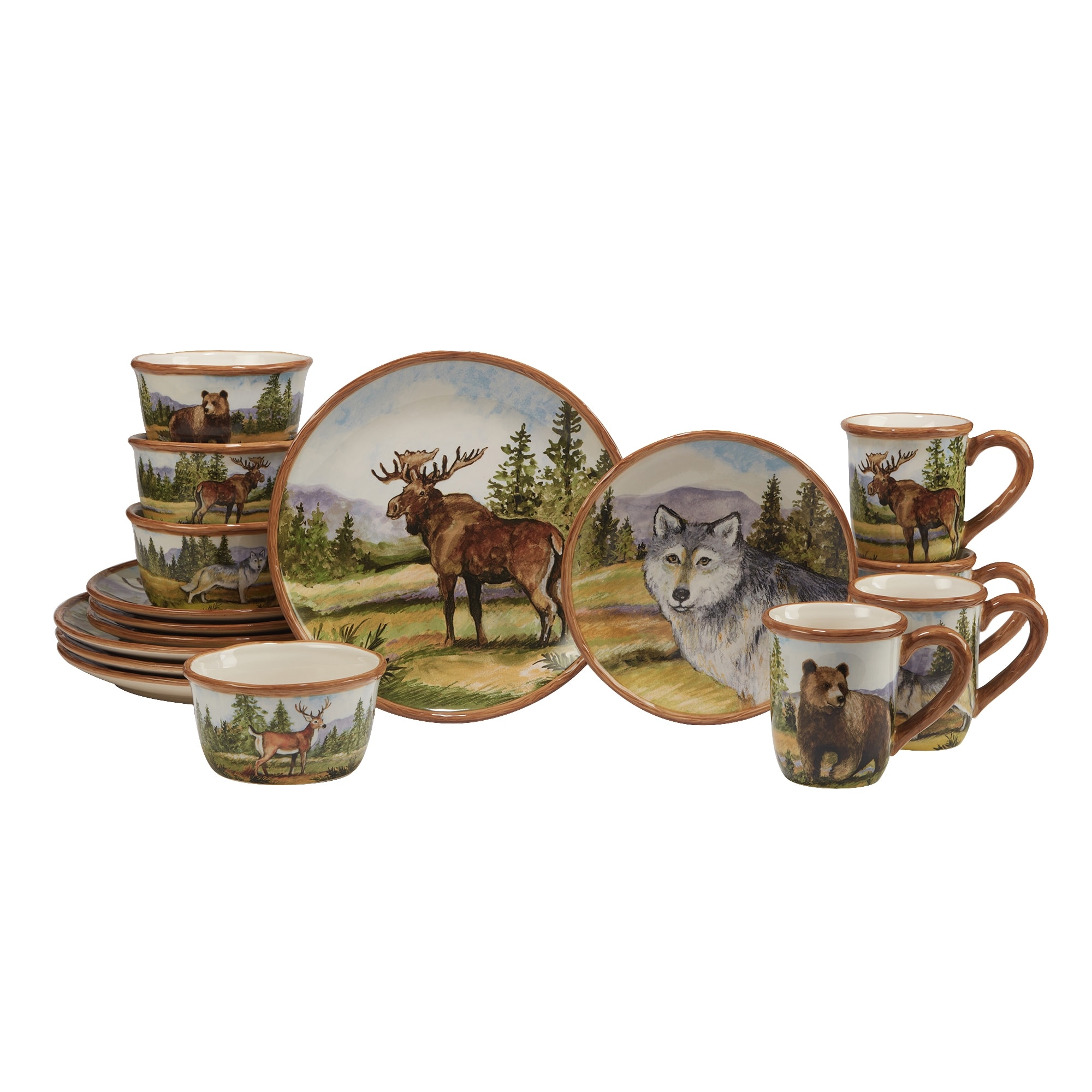 Deer deals dinnerware set
