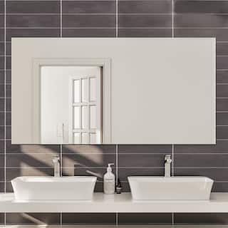 Eviva Sleek 48" x 30" Rectangular Modern Frameless Mirror - Clear