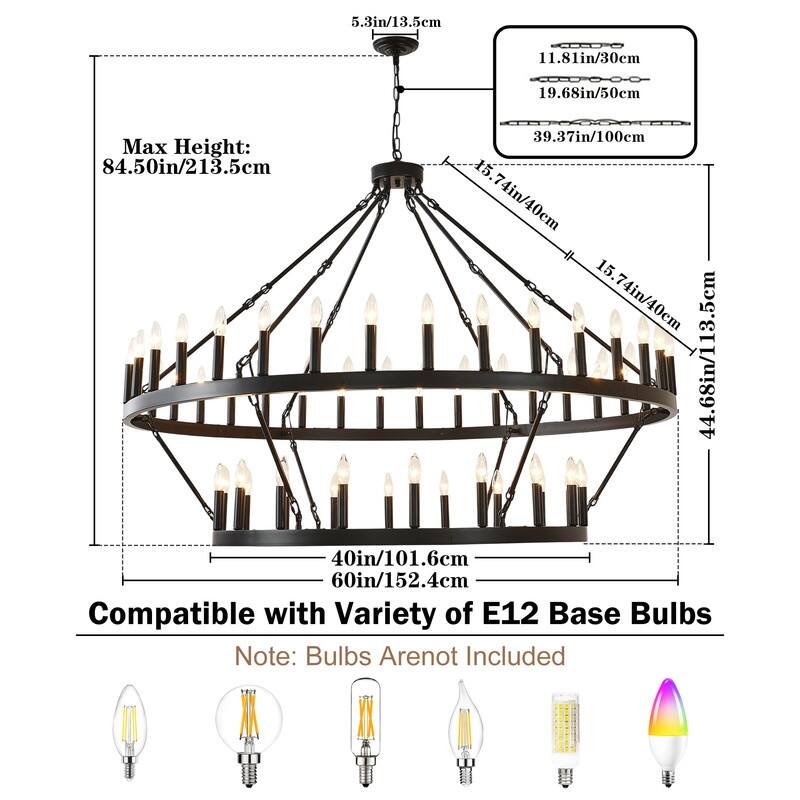 Wagon Wheel Chandelier Large Black Farmhouse Chandelier