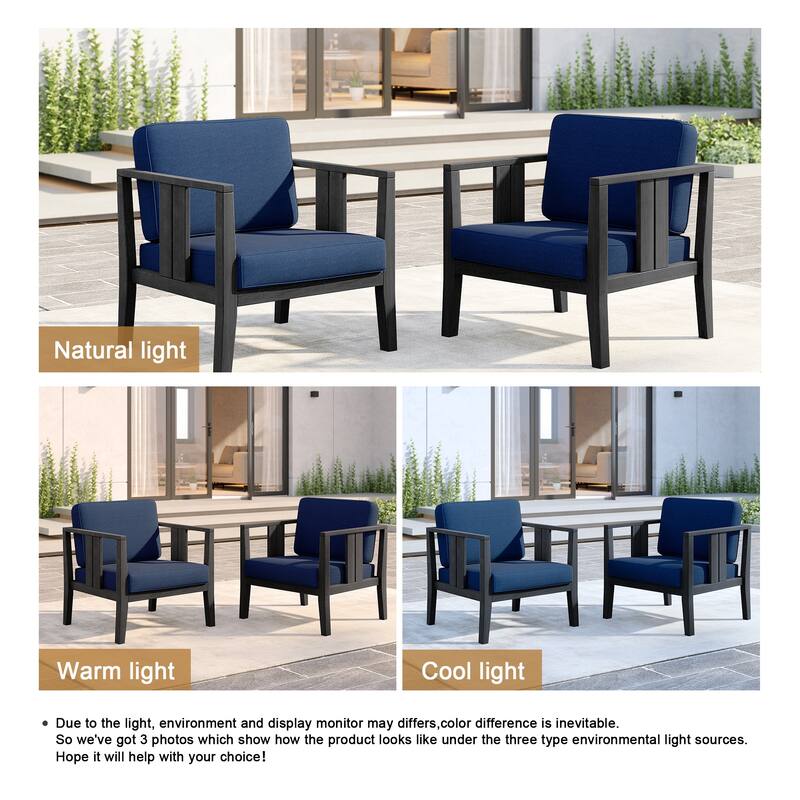 Outdoor Teak Solid Wood Patio Furniture Set Loveseat Armchair Table Collection