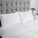 preview thumbnail 3 of 3, Quilted Cotton Cover Soft Goose Feather Down Pillows Set of 2 - White