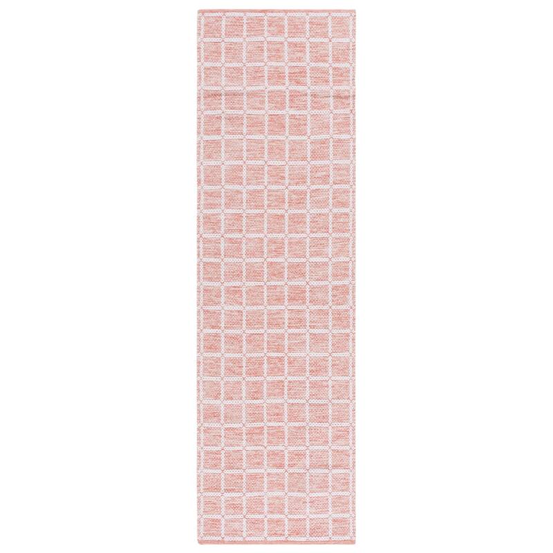 SAFAVIEH Handmade Montauk Huldis Casual Cotton Rug - 2'3" x 8' Runner - Orange/Ivory