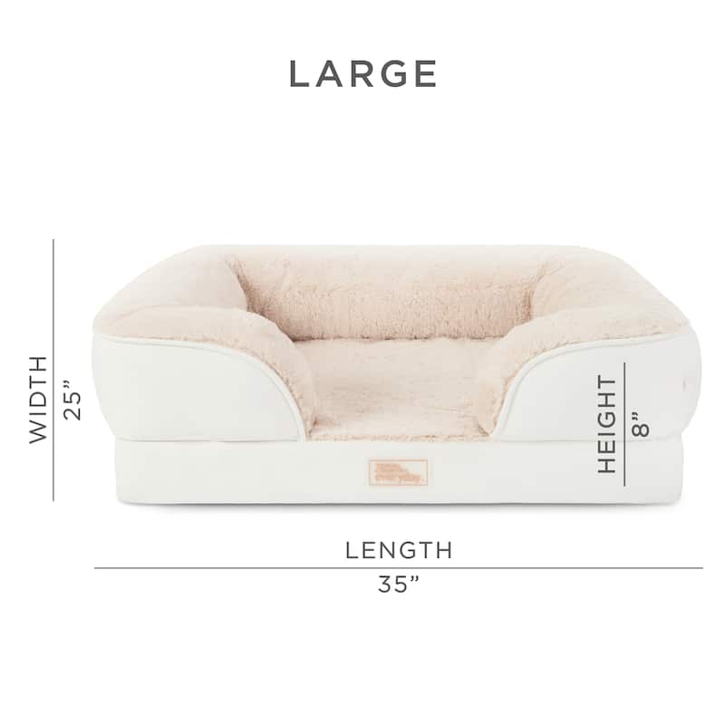 TOWN & COUNTRY EVERYDAY CuddleTown Comfy Solid Bolster Sofa Supportive Pet Bed