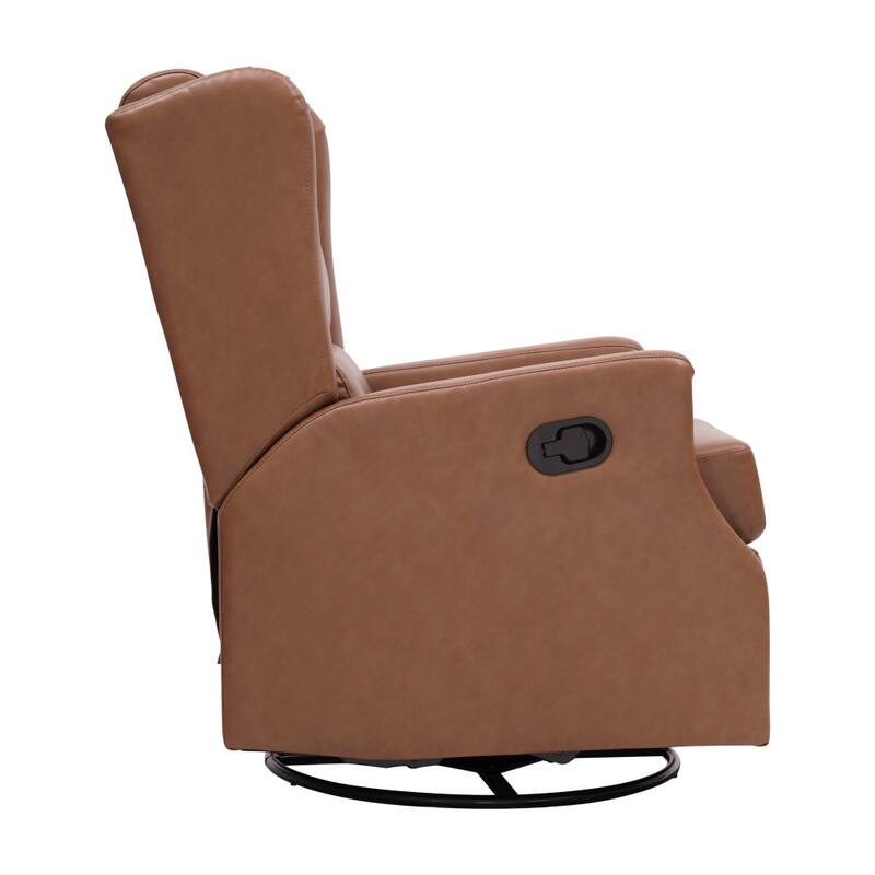 Wingback Manual Rocking Glider Recliner Chair with 360 Swivel