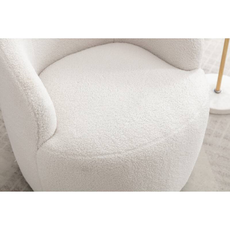 25.60" Swivel Barrel Chair, Modern Small Single Sofa Chair Comfy Round Upholstered Armchair for Living Room Bedroom