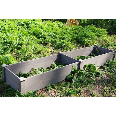 Cedar Wood Outdoor Raised Garden Bed Kit, Planter Box, Tool-Free Assembly