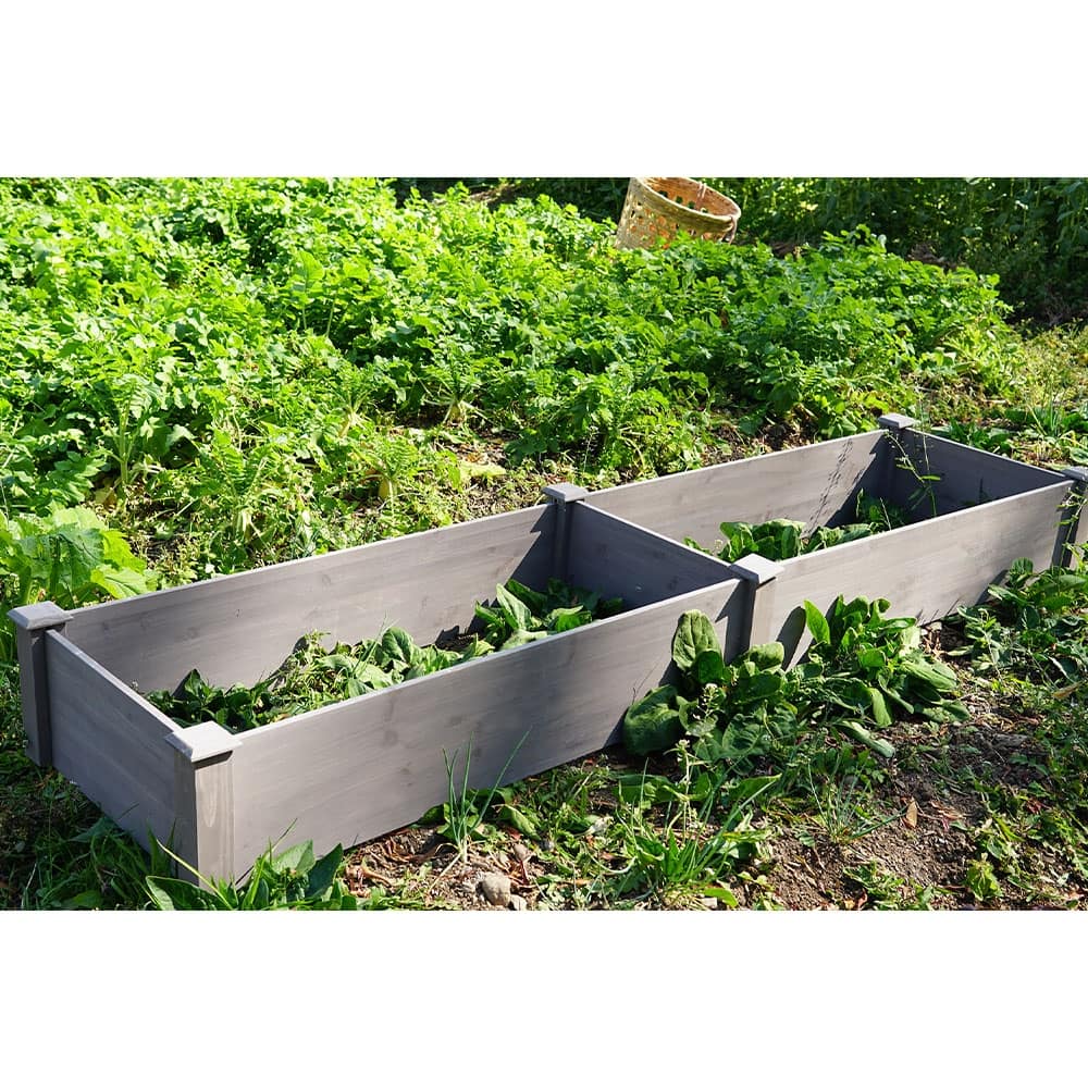 Cedar Wood Outdoor Raised Garden Bed Kit, Planter Box, Tool-Free Assembly