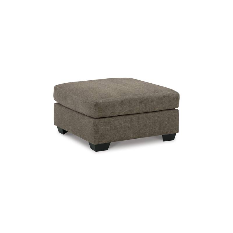 Joey Accent Ottoman, Soft Cushioned Brown Polyester, 36 Inch Square
