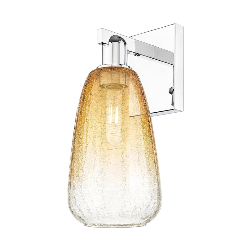 Innovations Lighting 716-1W-11-8 Brookhaven Almond Sconce Brookhaven - Polished Chrome / Amber