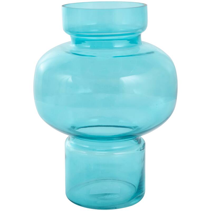Blue, Green or Orange Glass Round Vase with Varying Shapes and Sizes (Set of 3)