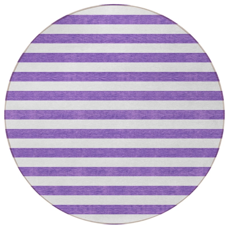 Alnari Stripe Weather Resistant Classic Meets Modern Outdoor Rug
