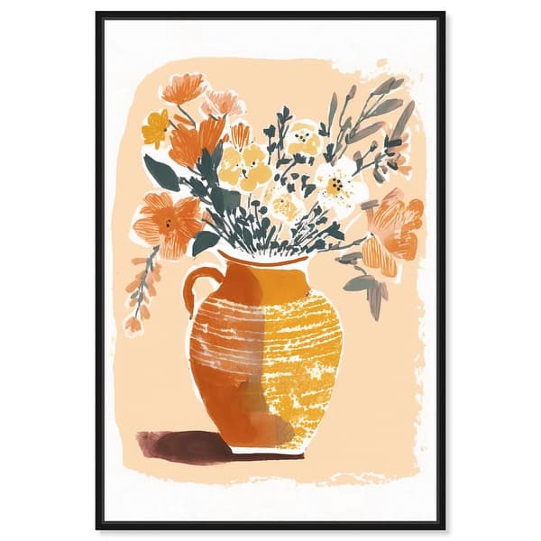 slide 2 of 65, Mid Autumn Flowers Canvas Boho Colorful Wall Art by Art Remedy 10" x 15" - Black