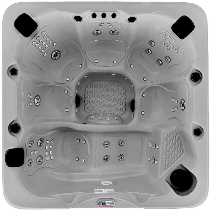 6-Person 100-Jet Premium Acrylic Lounger Spa Standard Hot Tub with Sound System and LED Waterfall