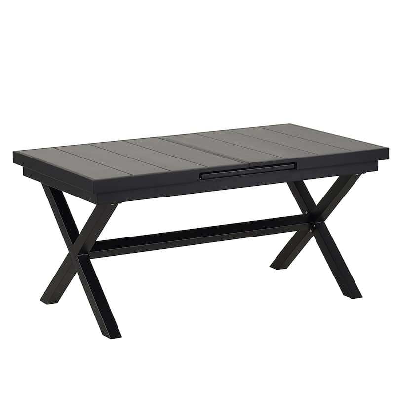 7-Piece Expandable Outdoor Dining Set with Polyester Tape Chairs