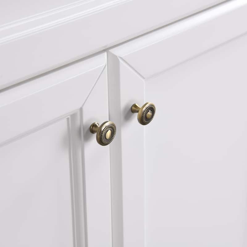 BATHLET 30 inch Bathroom Vanity Set with Carrara Marble Top Mirror