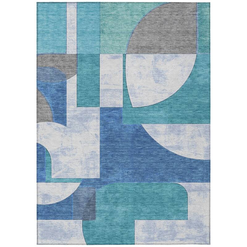 HomeRoots Geometric Modern Rectangle Outdoor Rug