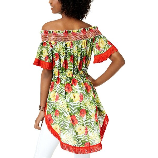 XOXO Womens Jr Cotton Printed Corset Blouse