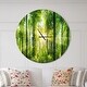 preview thumbnail 1 of 8, Designart 'Forest with Rays of Sun Panorama' Oversized Traditional Wall CLock 36 in. wide x 36 in. high