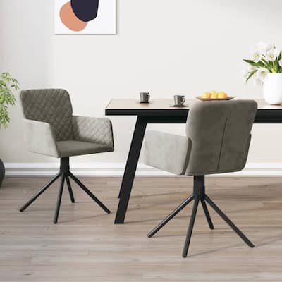 vidaXL Swivel Dining Chairs 2 Pcs Modern Accent Upholstered Side Chair Velvet - 20.3" x 23.2" x 32.9"