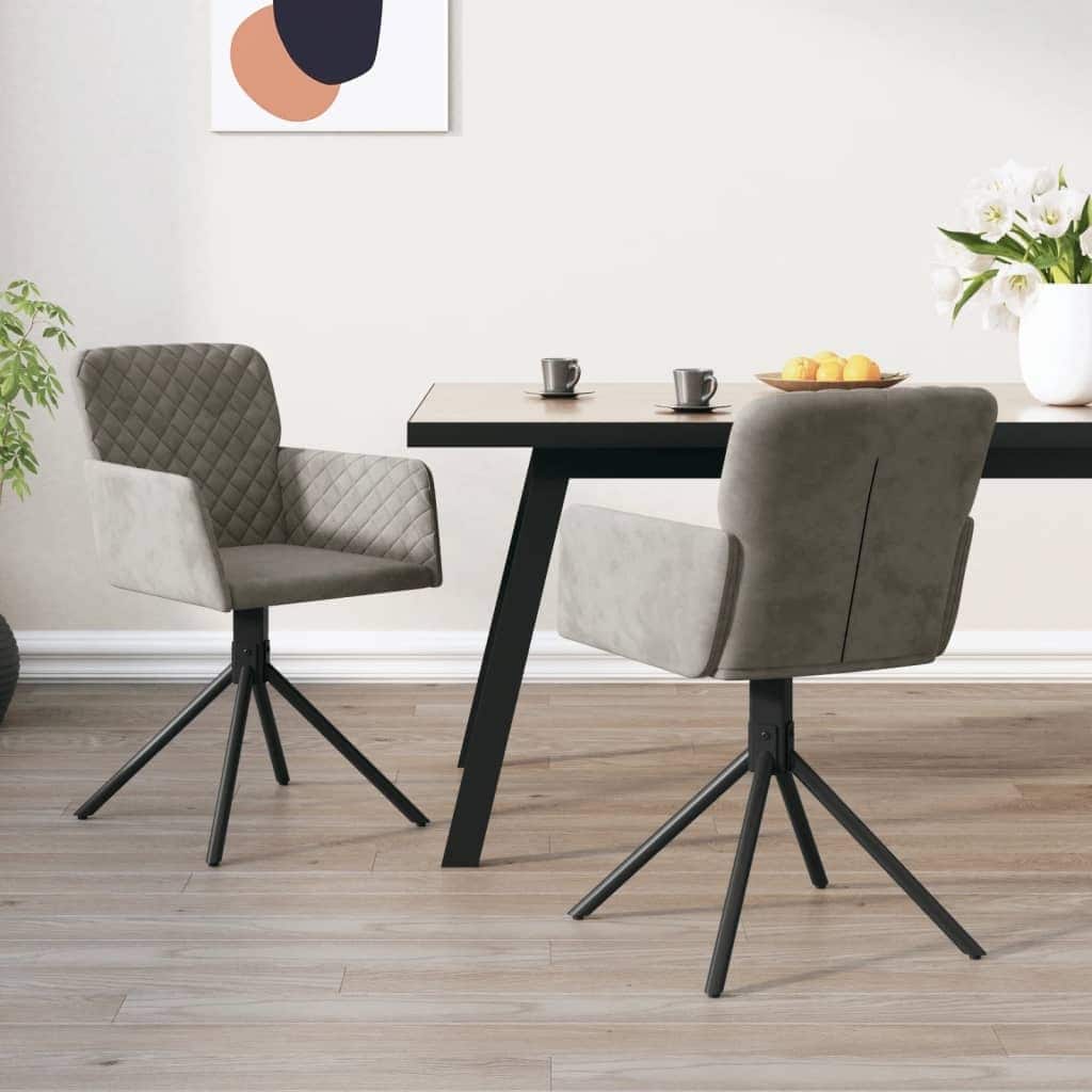 vidaXL Swivel Dining Chairs 2 Pcs Modern Accent Upholstered Side Chair Velvet - 20.3" x 23.2" x 32.9"