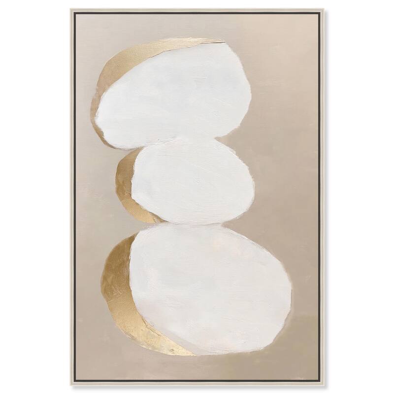 Stacked Stones I Canvas by Art Remedy - 10" x 15" - Silver