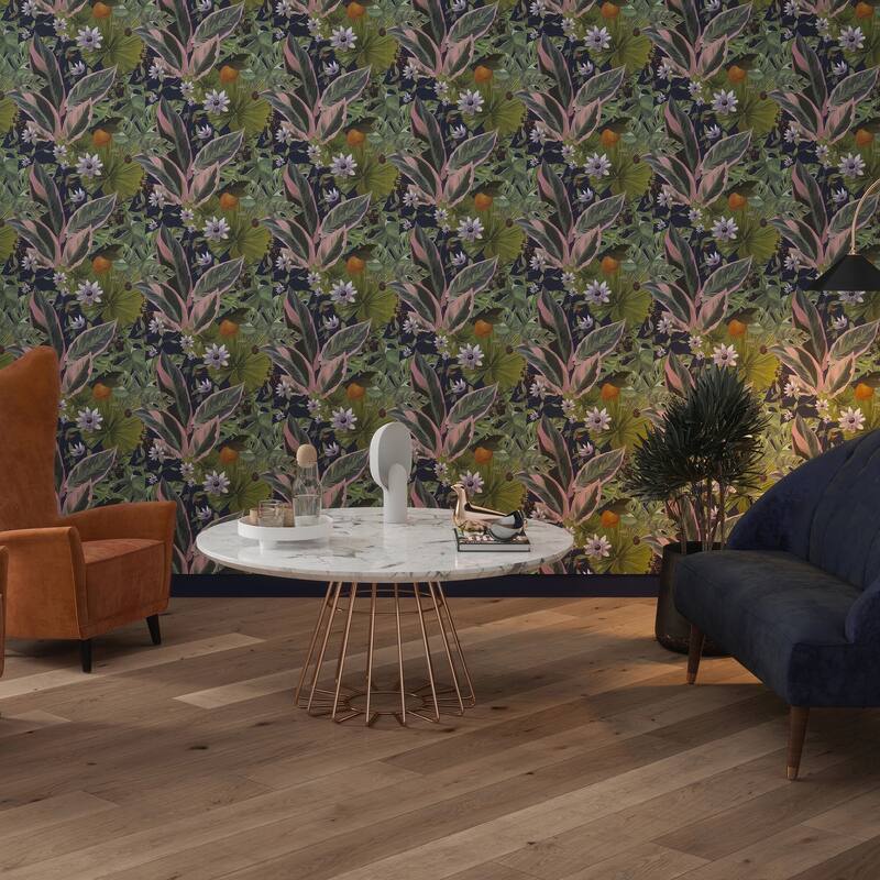 Arthouse Etta Navy Tropical Wallpaper