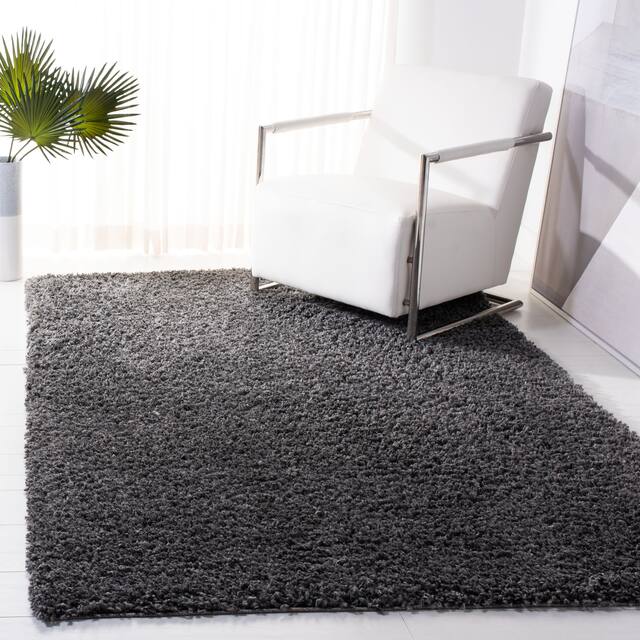 SAFAVIEH August Shag Veroana Solid 1.5-inch Thick Rug - 8' x 10' - Charcoal