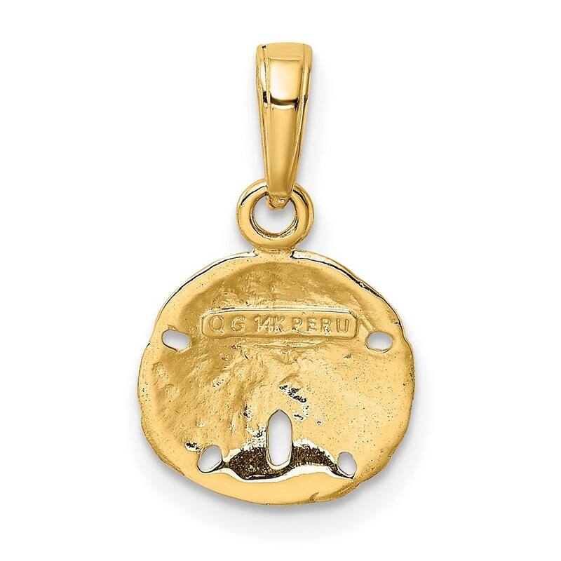 Curata 14k Yellow Gold 18" 19x11.45mm Small Sanddollar Pendant Necklace Necklace