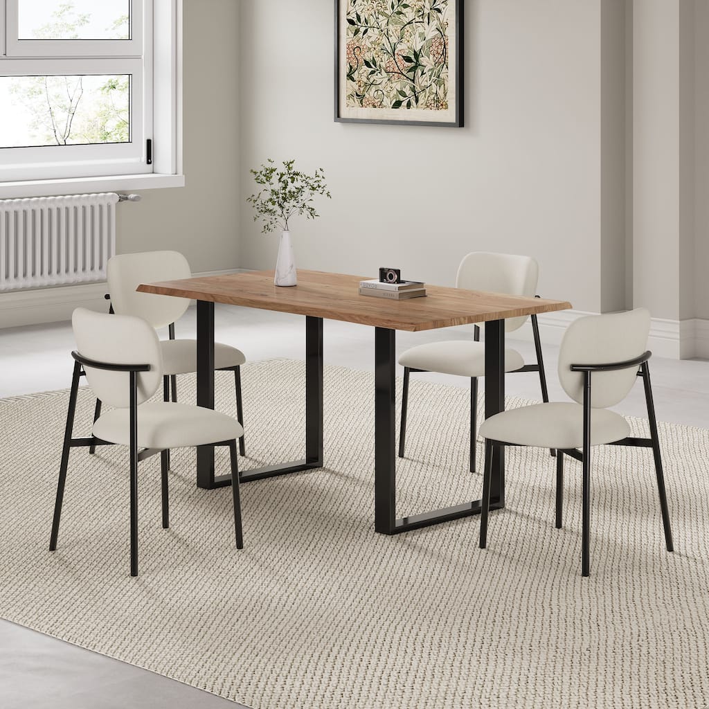 Christopher Knight Home - Delano 5-Piece Dining Set with Acacia Wood and Aluminum Table
