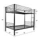 preview thumbnail 3 of 23, Iron Bed Bunk Bed with Ladder for Kids Twin Size White