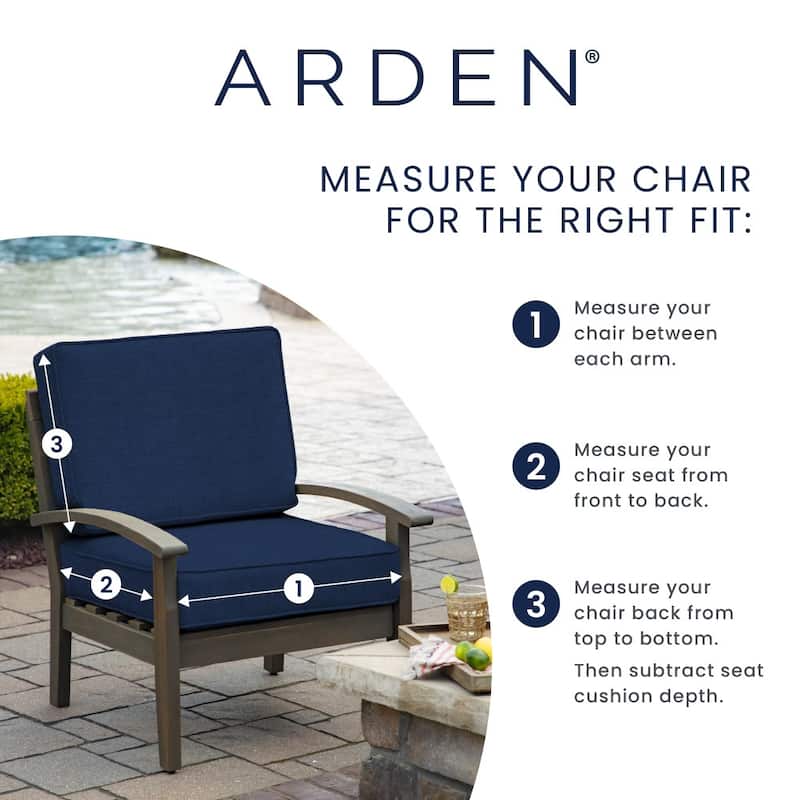 ARDEN Foam Outdoor Double Welted Bench Cushion, 48 x 18