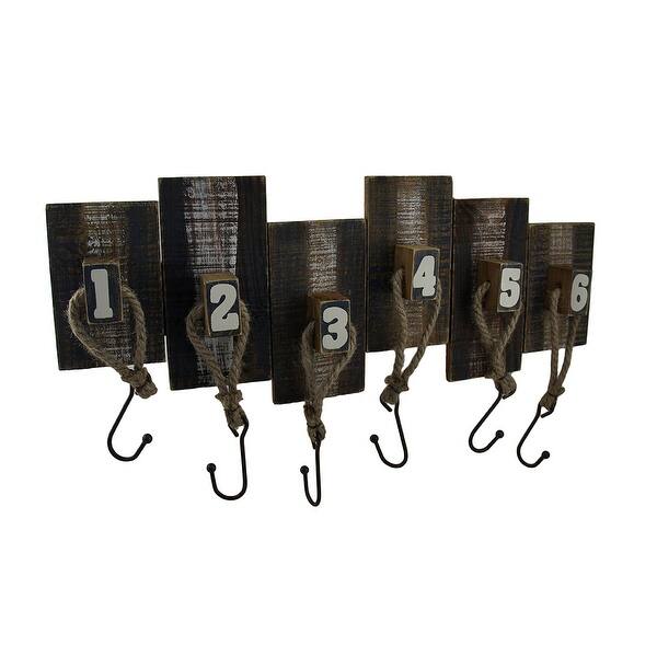 Shop Numbered Wood And Metal Weathered Finish Wall Hook 9 X 23 5 X 2 25 Inches Free Shipping Today Overstock 16819706