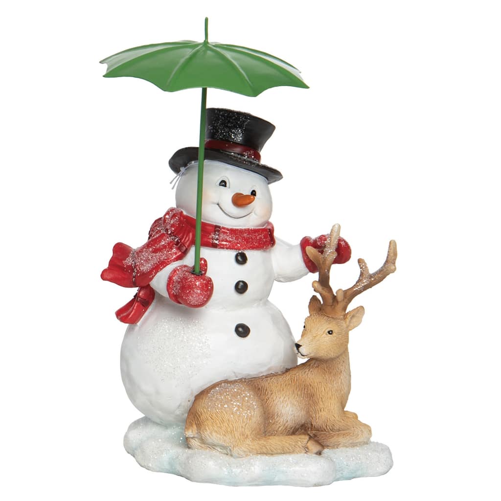 Transpac Resin 8.75 in. Multicolored Christmas Snowman and Critter Figurine