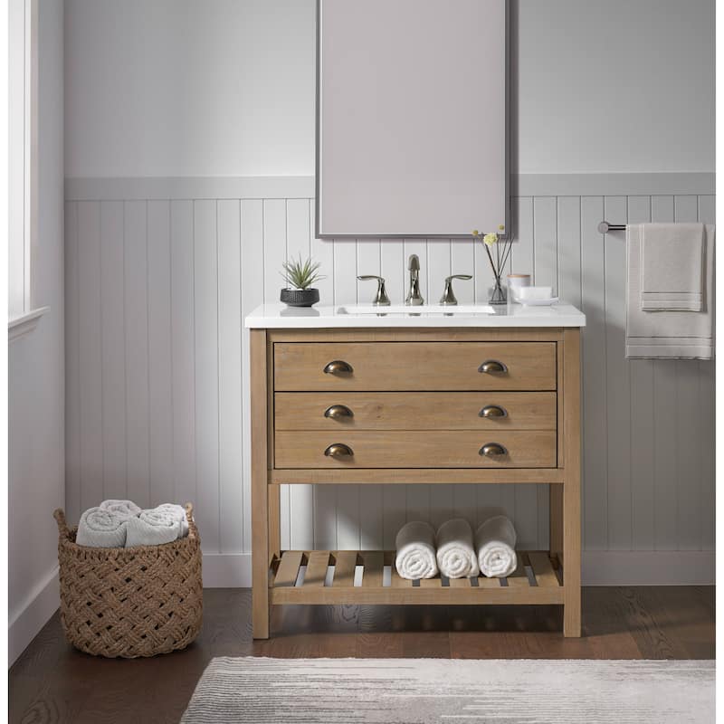 Monterey 37" Farmhouse Single Bathroom Vanity with Top