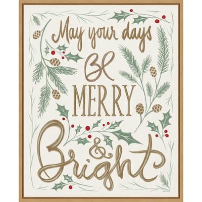 Merry and Bright Holly by Anne Tavoletti Framed Canvas Wall Art