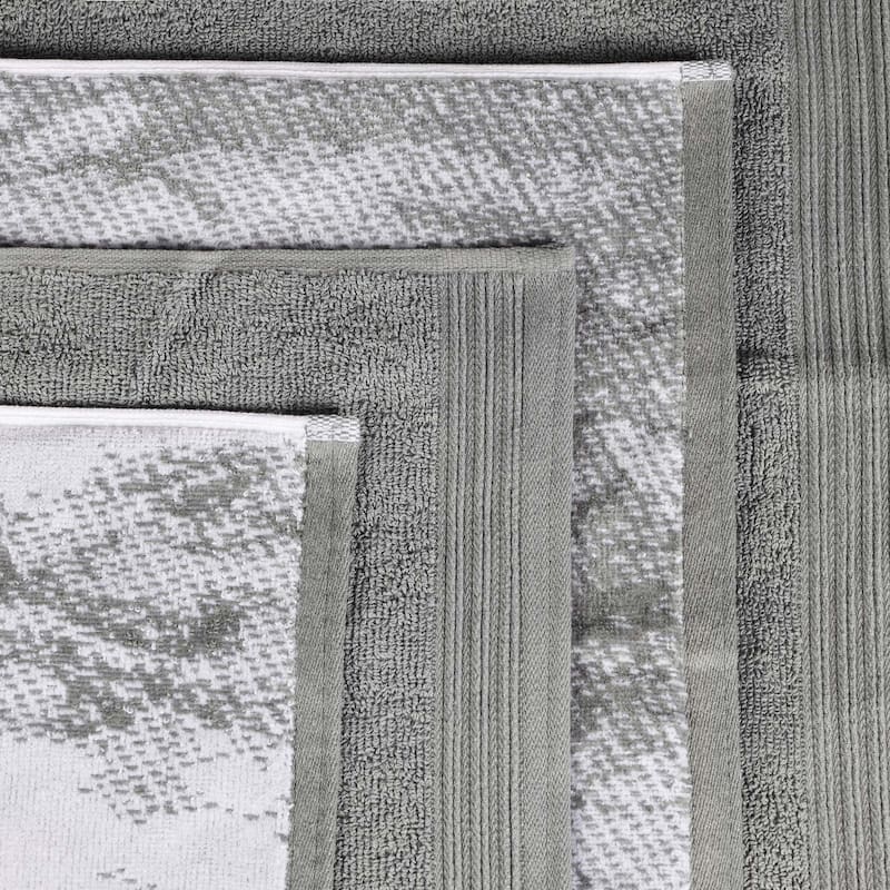 Superior Cotton Solid and Marble Face Towel Set of 12
