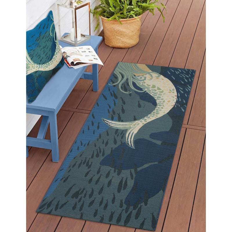 Liora Manne Marina Mermaids Are Real Indoor/Outdoor Pillow