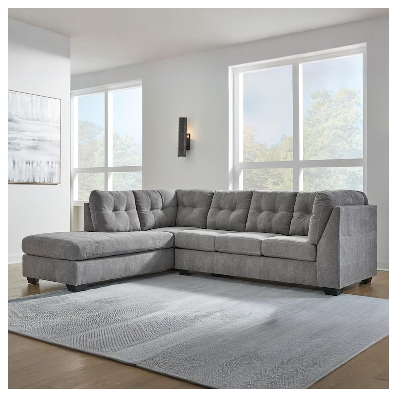 Signature Design by Ashley Marleton Gray 2-Piece Sectional with Chaise - 115"W x 91"D x 38"H - Left Facing