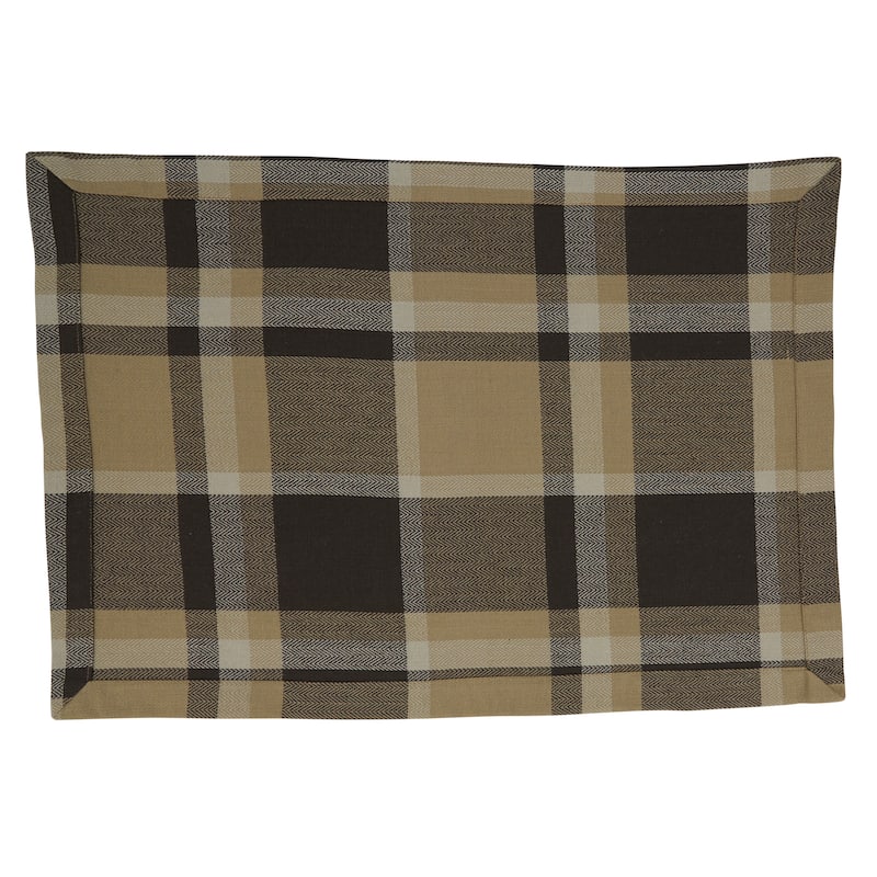 Cotton Placemats With Plaid Design